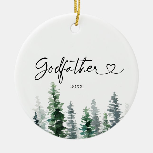Personalized Christmas Gift as Godfather Ornament (Front)