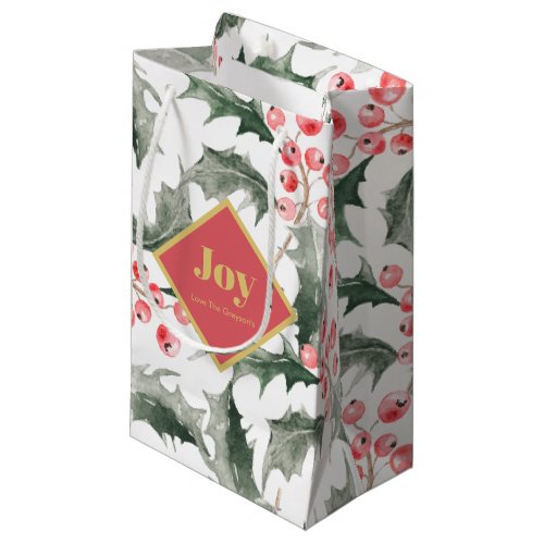 Personalized Christmas Gift Bags Botanical Holly