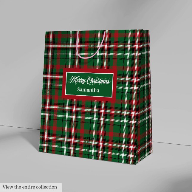 Personalized Christmas Gift Bags Tartan Monogram (Personalized Christmas Gift Bags Tartan Monogram Style)