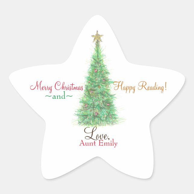 Personalized Christmas gift bookplate  (Front)