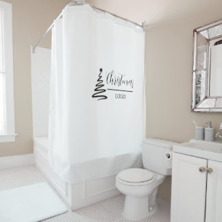 Personalized Christmas Gift Custom Modern T-Shirt Shower Curtain