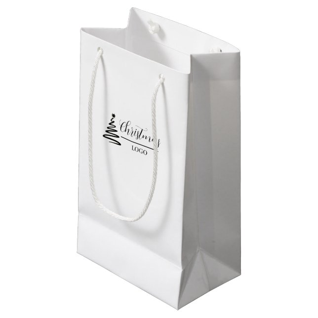 Personalized Christmas Gift Custom Modern T-Shirt Small Gift Bag (Front Angled)