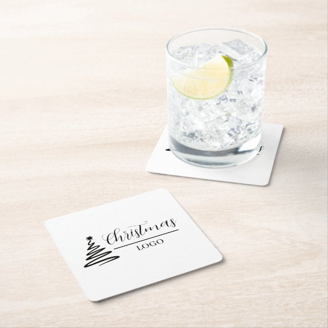 Personalized Christmas Gift Custom Modern T-Shirt Square Paper Coaster (Insitu)