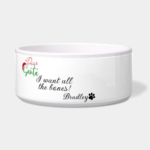 Personalized Christmas Gift Custom Pet Name Food Bowl