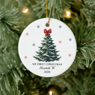 Personalized Christmas Gift for Babies & Newborns Ceramic Ornament