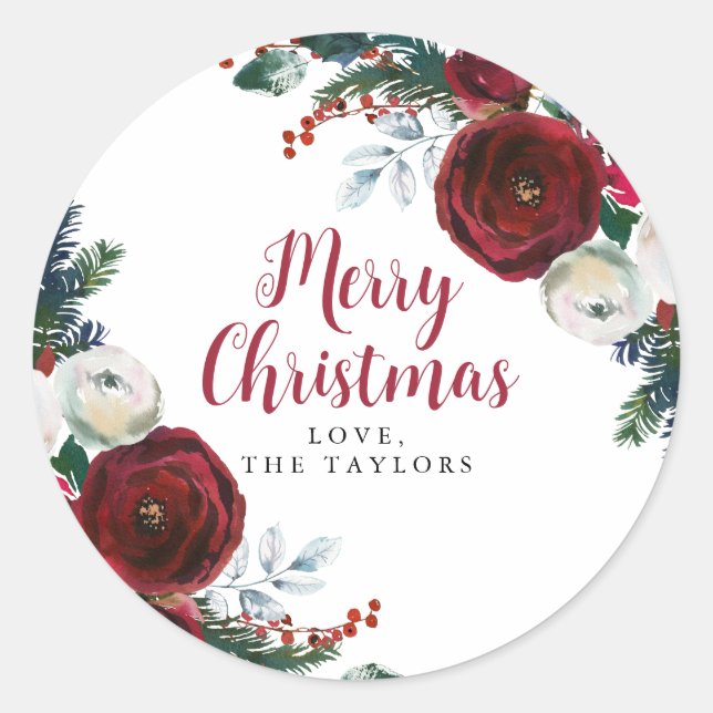 Personalized Christmas Gift Label Holiday Sticker (Front)