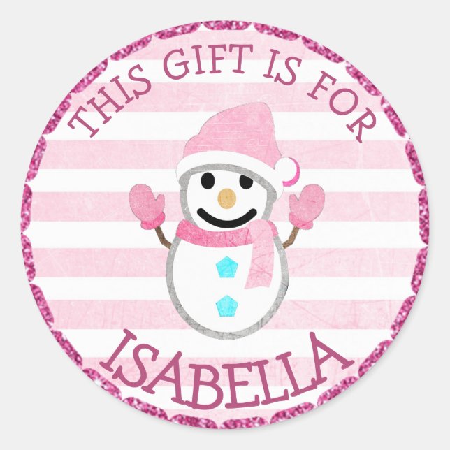 Personalized Christmas Gift Tag Holiday Stickers (Front)