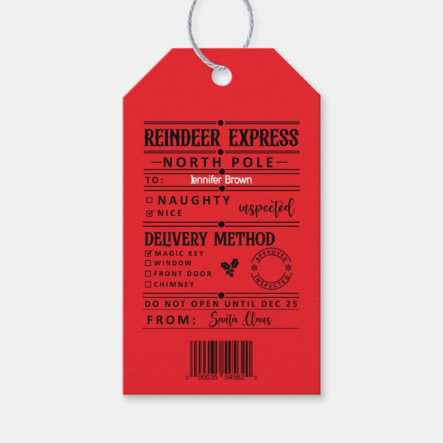 Personalized Christmas gift tags (Front)