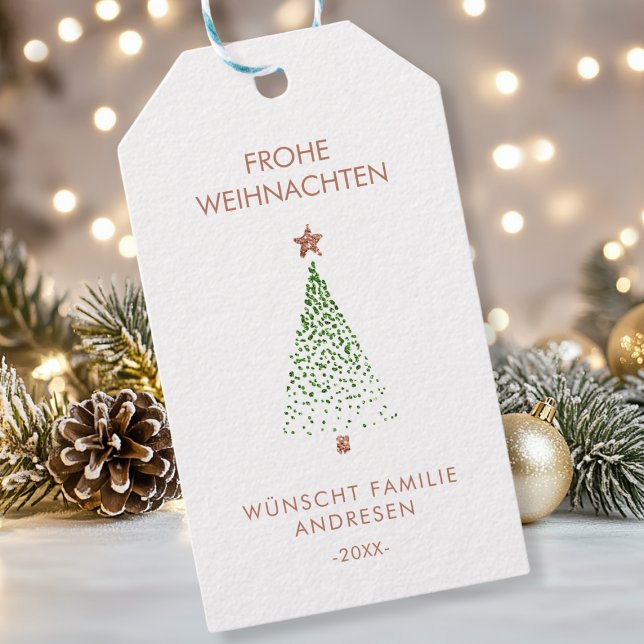 Personalized Christmas gift tags (Custom, Merry Christmas! Christmas tree illustration favor tag. Add your text / name and personalize)