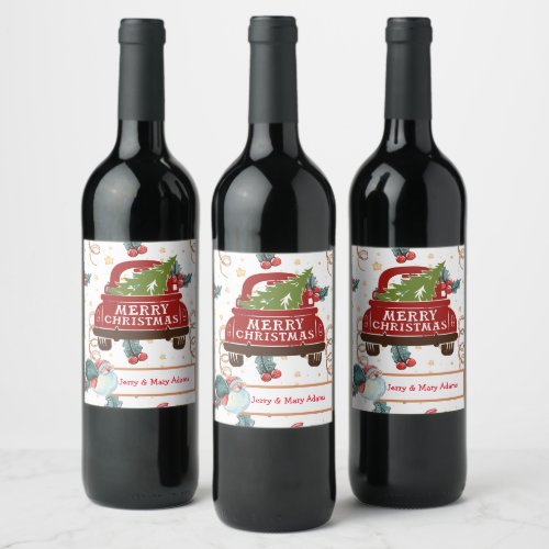Personalized Christmas Gift Wine Label
