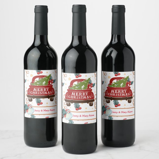 Personalized Christmas Gift Wine Label (Bottles)