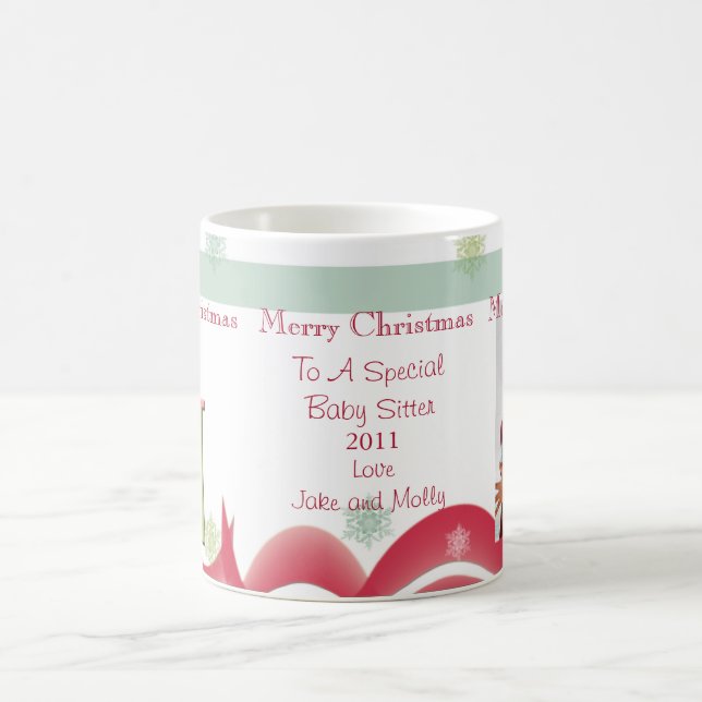 Personalized Christmas Gifts Babysitter Photo Mugs (Center)