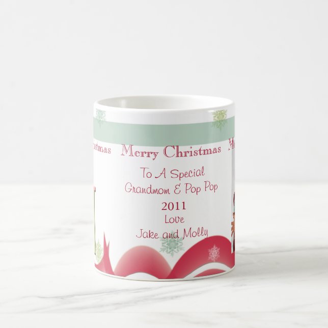 Personalized Christmas Gifts Grandparents Photo Mu Coffee Mug (Center)