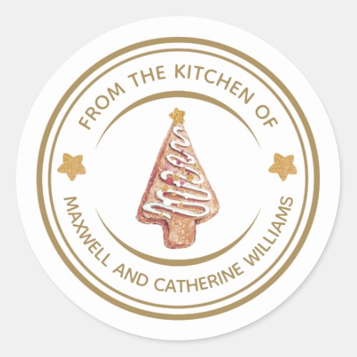 Personalized Christmas Gingerbread Baked Goods Classic Round Sticker