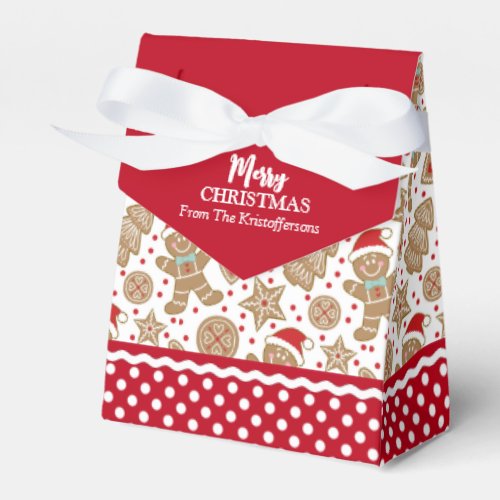 Personalized Christmas Gingerbread Favor Boxes