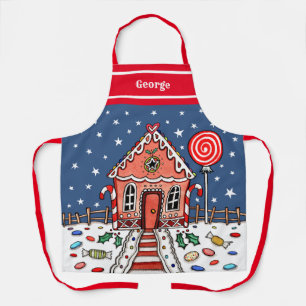 Personalized Christmas Gingerbread House Apron