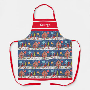 Personalized Christmas Gingerbread House Apron