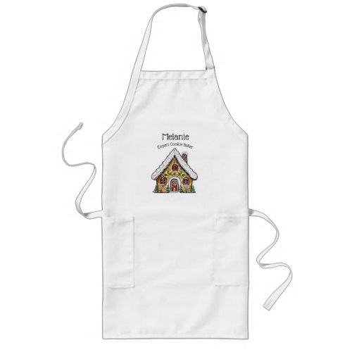 Personalized Christmas Gingerbread House Long Apron