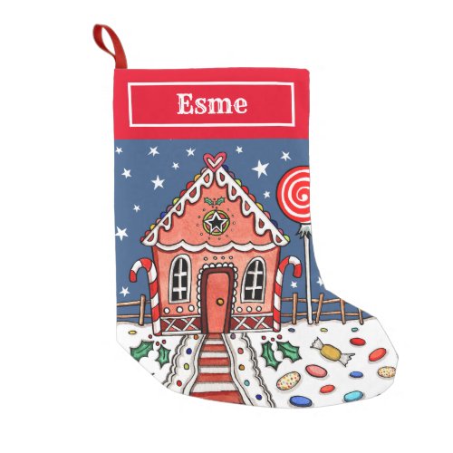 Personalized Christmas Gingerbread House Stocking