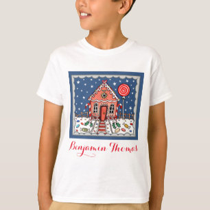 Personalized Christmas Gingerbread House T-Shirt