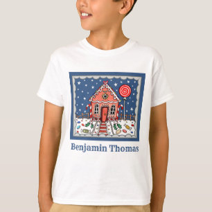 Personalized Christmas Gingerbread House T-Shirt