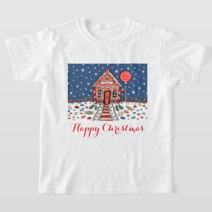 Personalized Christmas Gingerbread House T-Shirt