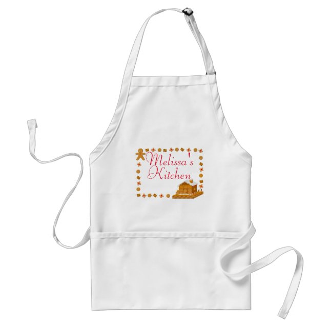 Personalized Christmas Gingerbread Man Adult Apron (Front)