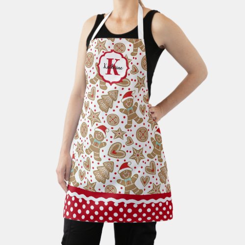 Personalized Christmas Gingerbread Man Apron