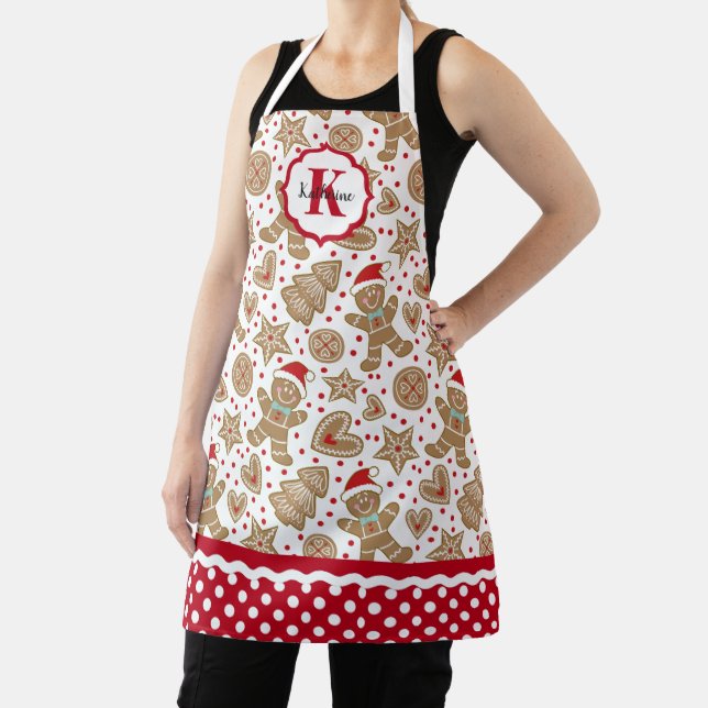 Personalized Christmas Gingerbread Man Apron (Insitu)