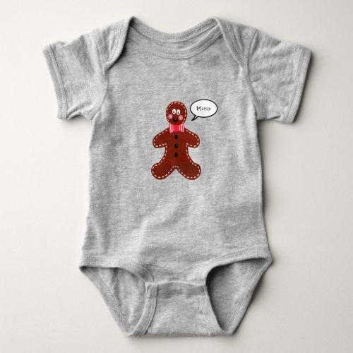 Personalized Christmas Gingerbread Man Baby Bodysuit