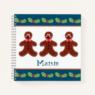 Personalized Christmas Gingerbread Man Notebook