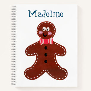 Personalized Christmas Gingerbread Man Notebook