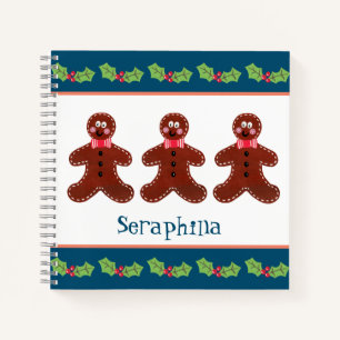 Personalized Christmas Gingerbread Man Notebook