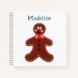 Personalized Christmas Gingerbread Man Notebook