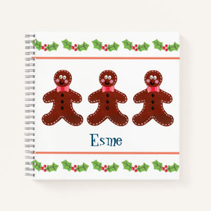 Personalized Christmas Gingerbread Man Notebook