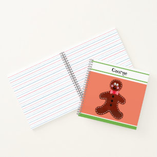 Personalized Christmas Gingerbread Man Notebook