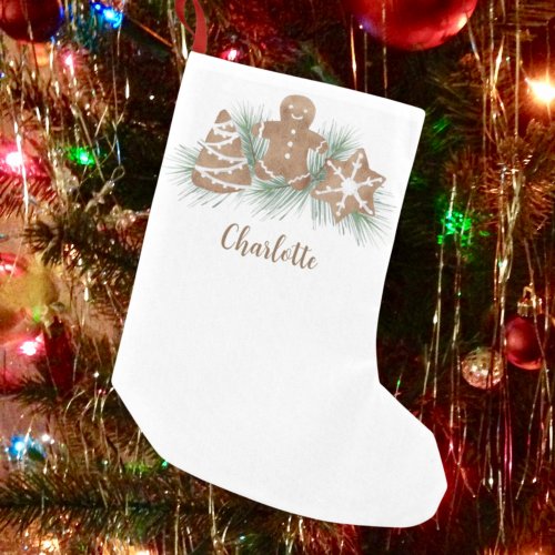 Personalized Christmas Gingerbread  Small Christmas Stocking