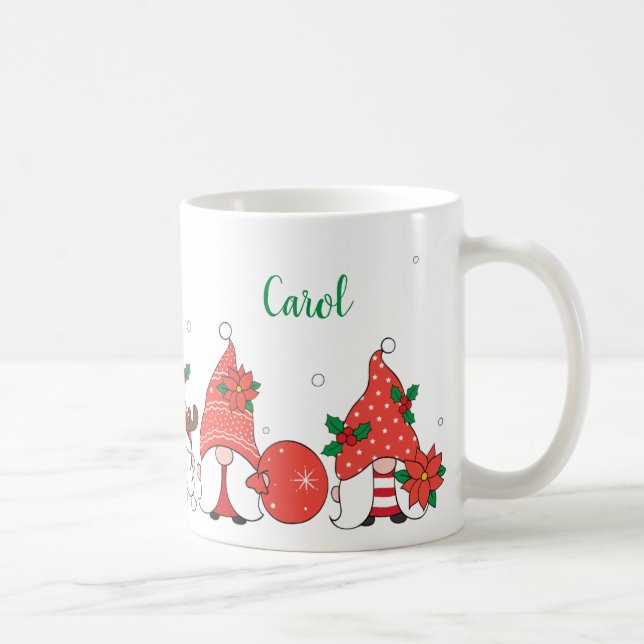 Personalized Christmas Gnome Coffee Mug (Right)