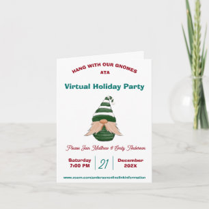 Personalized Christmas Gnome Invitation   Cute 