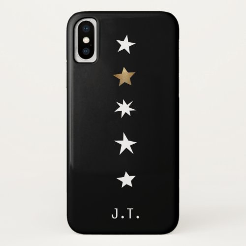 Personalized Christmas Gold and white Stars iPhone X Case