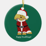 Personalized Christmas Goldendoodle Santa Claus Ceramic Ornament at Zazzle