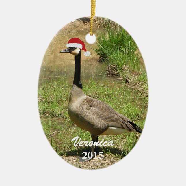 Personalized Christmas Goose Ornament (Front)