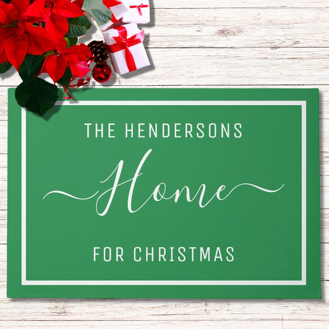 Personalized Christmas Green Doormat (Creator Uploaded)