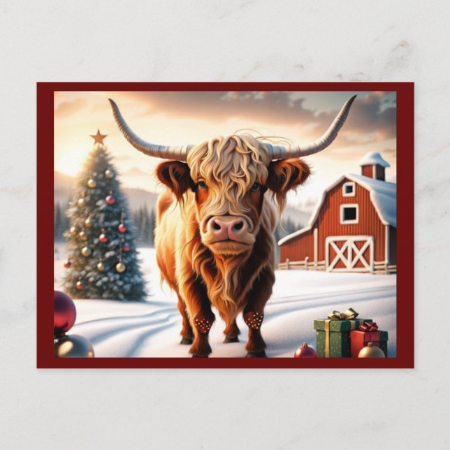 Personalized Christmas Greeting Postcards. Holiday Postcard (Front)