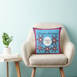 Personalized Christmas Greetings Throw Pillow