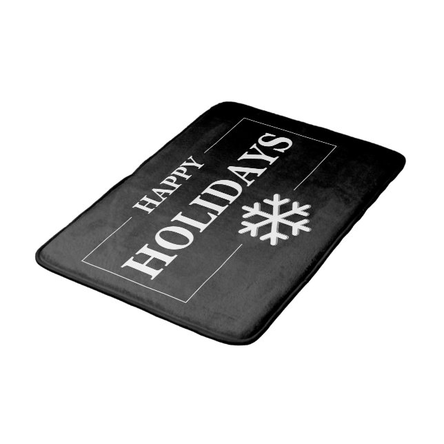 Personalized Christmas Happy Holiday Custom Gift  Bath Mat (Angled)