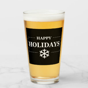 Personalized Christmas Happy Holiday Custom Gift  Glass