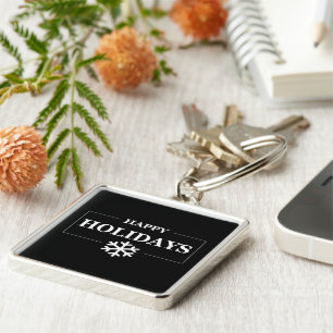 Personalized Christmas Happy Holiday Custom Gift Keychain