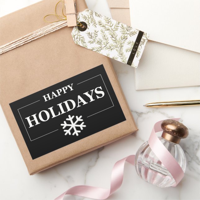 Personalized Christmas Happy Holiday Custom Gift  Rectangular Sticker (Gifting)