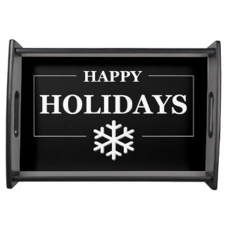 Personalized Christmas Happy Holiday Custom Gift Serving Tray